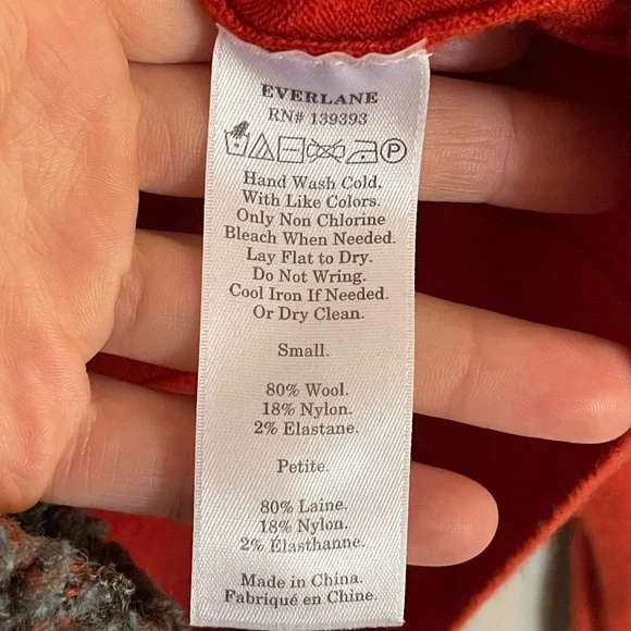Everlane Vibrant Orange Red Ribbed Sweater Wool Comfy Stretchy NWOT Cute - Picture 8 of 14